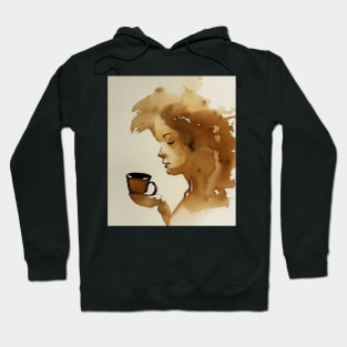 Woman drinking coffee Hoodie